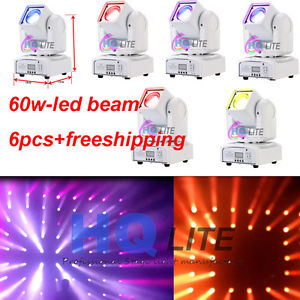 6pcs-pack COB led 60W DMX512 LED Spot Beam Moving Head Light Stage DJ Light