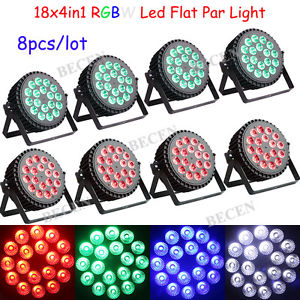 8pcs/lot18x10W RGBW 4in1 Power linkable led flat par lights led PAR can lighting