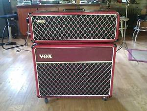 Vox AC30 from 1963, 'piggy back' in gorgeous red, vintage, rare