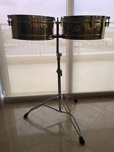 New!!! Meinl "Luis Conte" 20th Anniversary, Gold Hammered Timbales. Rare to Find