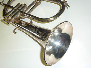 Besson & Co class A flugelhorn with old case and mouthpiece silver plated