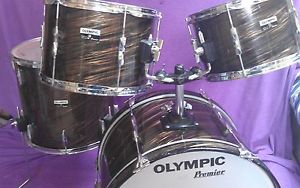 Vintage Premier Olympic set 22/12/13/16 original MAHOGANY DUROPLASTIC 70's vgc!!