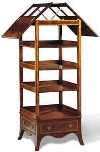 SCARBOROUGH HOUSE MUSIC STAND CROTCH MAHOGANY MOVINGUE BRASS ACCENTS