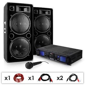 DJ-27 SISTEMA DE SONIDO 2000W AMPLIFICADOR PA ALTAVOCES USB SD MP3