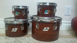 Ludwig '70 concert tom 6,8,10,12 Mahogany plus 2 vintage concert stands
