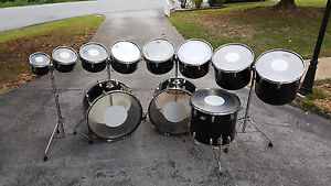 1978 Ludwig Vistalite Octaplus Drum Set! Model #2002 w/ 24" Kicks, Solid Black