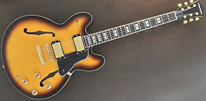 PLAYTECH SA500 Flame Sunburst 335 type Semi-Hollow Guitar *NEW* FREE SHIPPING!