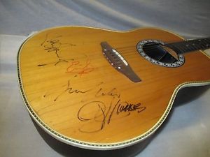 70's OVATION STEEL STRING - signed by KISS - GENE SIMMONS & PAUL STANLEY