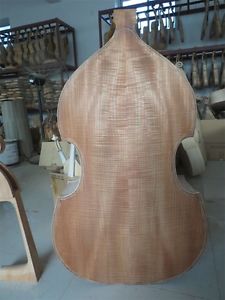 Hand carved white/unfinished 4/4 upright double bass spurce top