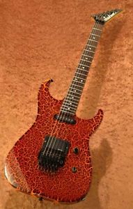 Jackson U.S.A. Dinky Red Fire Crackle Used  w/ Hard case