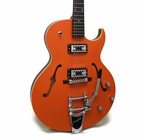 The Loar LH-306T Thinbody Archtop Hollowbody Electric Guitar - Custom Orange