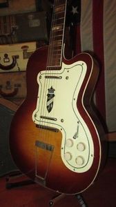 Vintage 1960's Kay Silvertone Model 1382L Thin Twin Jerry Reed Electric Guitar