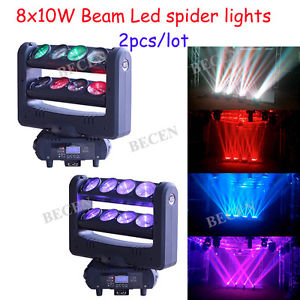 2pcs/lot 8x10w rgbw 4in1 Cree LED Spider moving head light for wedding party dj