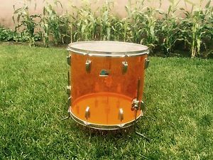 Vintage 70's Ludwig  18" AMBER VISTALITE FLOOR TOM DRUM Great Condition!