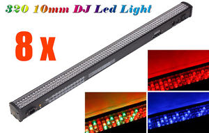 8Pcs 10mm 320 LED STAGE DJ LIGHT RGB DMX 512 WALL BAR WASH LIGHTING PARTY EFFECT