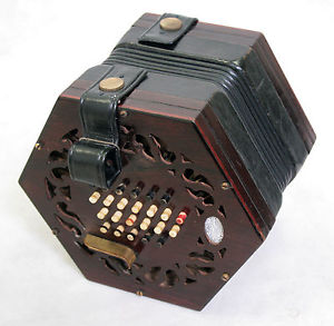 ANTIQUE CIRCA 1914 LACHENAL & Co 48 BUTTON ENGLISH CONCERTINA