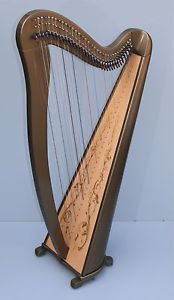Mikel Aster 34 Strings Lever Harp, Custom color finish with carry bag and legs