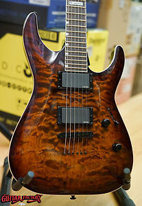 ESP LTD MH-401NT QM DBSB Dark Brown Sunburst Electric Guitar NEW emg