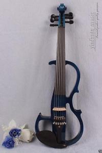 4/4 Electric Violin 6 string Silent Pickup Powerful Sound Purple blue new #1405