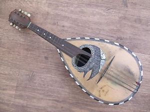 ANTIQUE / VINTAGE BIRD MANDOLIN -  G INDELICATO CONTARINO NO.23 -  DECORATED.