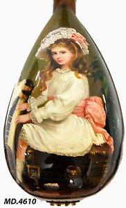 Antonio-Girl Oil Painting&Mop Inlaid Classical Bowl Back Mandolin-Hard Case 4610