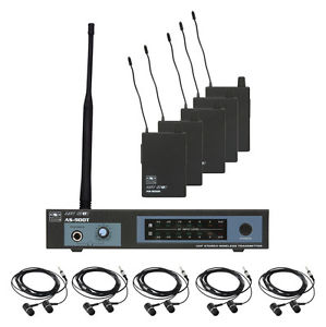 Galaxy Audio AS-900  In-Ear Monitoring 5-Pack,Complete for 5 Users + Freq. Help