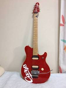 MUSIC MAN Axis Red Carp Logo Rare! Good Condition E-Guitar Free Shipping