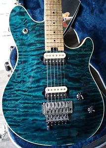 Peavey Wolfgang Custom Shop Peacock Blue 7A Quilt with Matching Headstock!