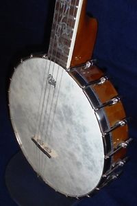 5-string open back maple banjo with abalone inlay