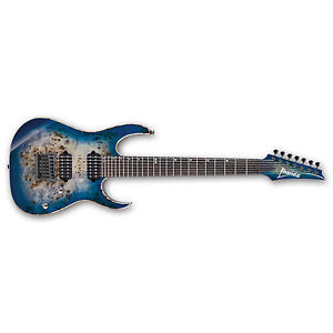 Ibanez Premium RG RG1027PBF Cerulean Blue Burst 7-String Electric Guitar + Case