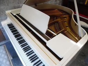 white baby grand piano by kohler and campbell  4ft long
