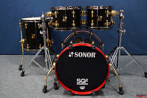 Sonor SQ2 Maple Shellset  -  "Jet Black"  -  18,10,12,14"