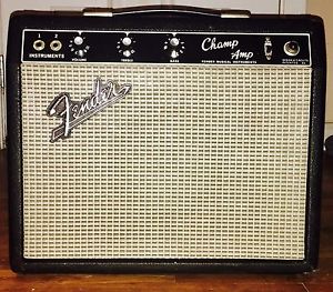 Vintage 1966 Fender Blackface Champ Amp Tube Amplifier