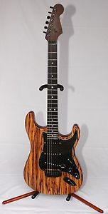 Warmoth Custom Guitar Stratocaster INCLUDED CASE~~blend pot~~mahogany+zebra wood