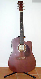 USA Martin DC 15E electric acoustic guitar with Hard Case Dreadnought semi