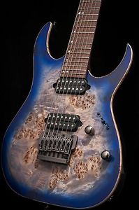 Ibanez Premium Series RG1027PBF 7 String Cerulean Blue Burst w/ hard case