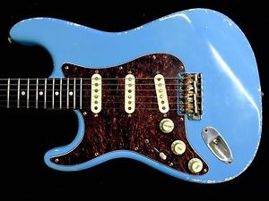 LEFTY! MJT Daphne Blue Aged Nitro Finish Custom Strat Guitar Left Hand RELIC HSC
