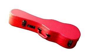 Concert Ukulele Hardshell Case with Plush Interior and Storage - Pink Hear..