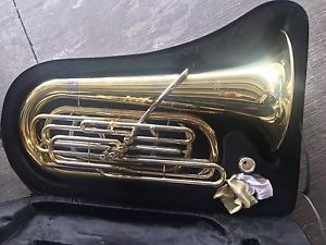 Schiller American Heritage 4 Valve Piston Tuba Gold Lacquer B-flat