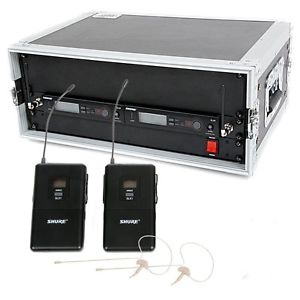 2 Shure SLX14 Systems + 2 OSP HS09 Headset Ear Microphones + Case
