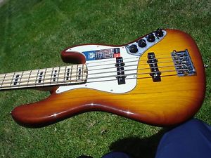 2016 Fender American Elite Jazz Bass V 5 String Block Inlays Active Electronics