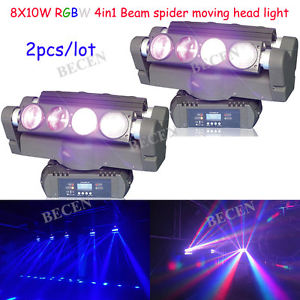 2pcs Christmas dj stage light 8x10W 4in1 Cree LED spider moving head beam light
