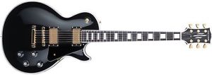 NEW ESP-Edwards-E-LP-130 LP Les Paul Electric Guitar Black Custom w/Warranty