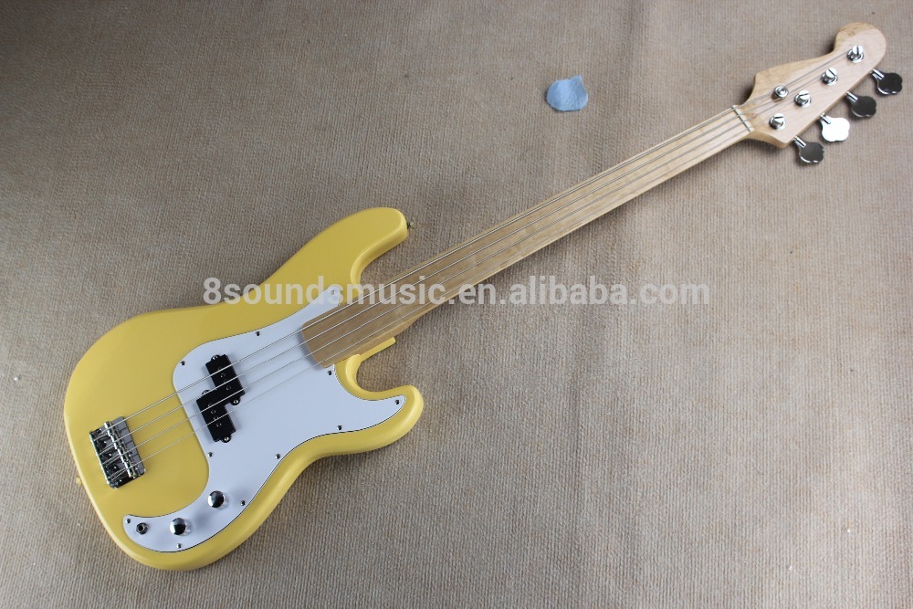 free shipping 4 string bass guitar P bass fretless bass guitar custom electric bass