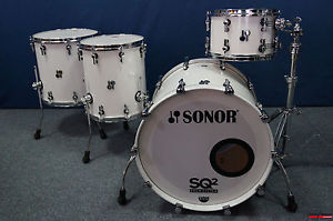 Sonor SQ2 Maple Shellset  -  "White Sparkle"  -  22,12,14,16"