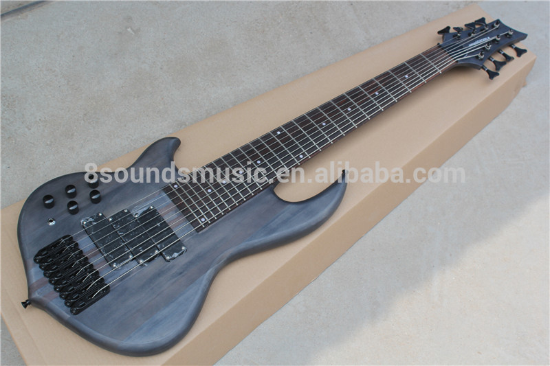 free shipping 8 string lefty bass neck-through 8 string bass guitar left handed bass
