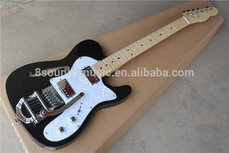 free shipping Custom telec style guitar black Electric Guitar wholesale electric guitar with bigsby tremolo top quality guitar