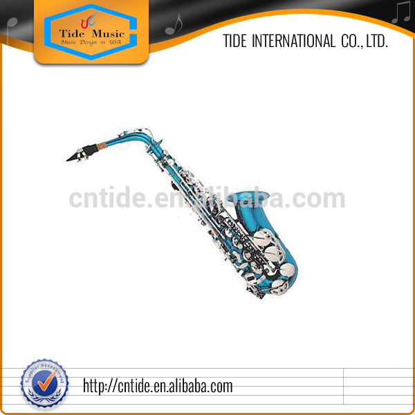 Popular Grade Alto Saxophone Blue Body Nickel Keys