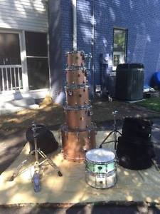 Yamaha Maple Custom Absolute Champagne Sparkle drum set