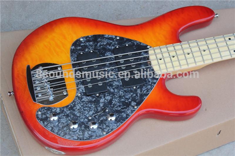 free shipping Ernie Ball music man stingRay Sunburst electric bass 5 string Musicman 9V active pickup musicman bass VS